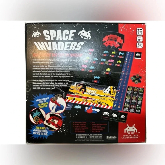 Space Invaders A Co-Op Dexterity Board Game Taito Taitronics Buffalo Games - Picture 2 of 5